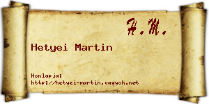 Hetyei Martin névjegykártya